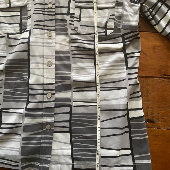J. McLaughlin Monroe Button Down Catalina Cloth Shirt Blouse, Sz L - Picture 5 of 7